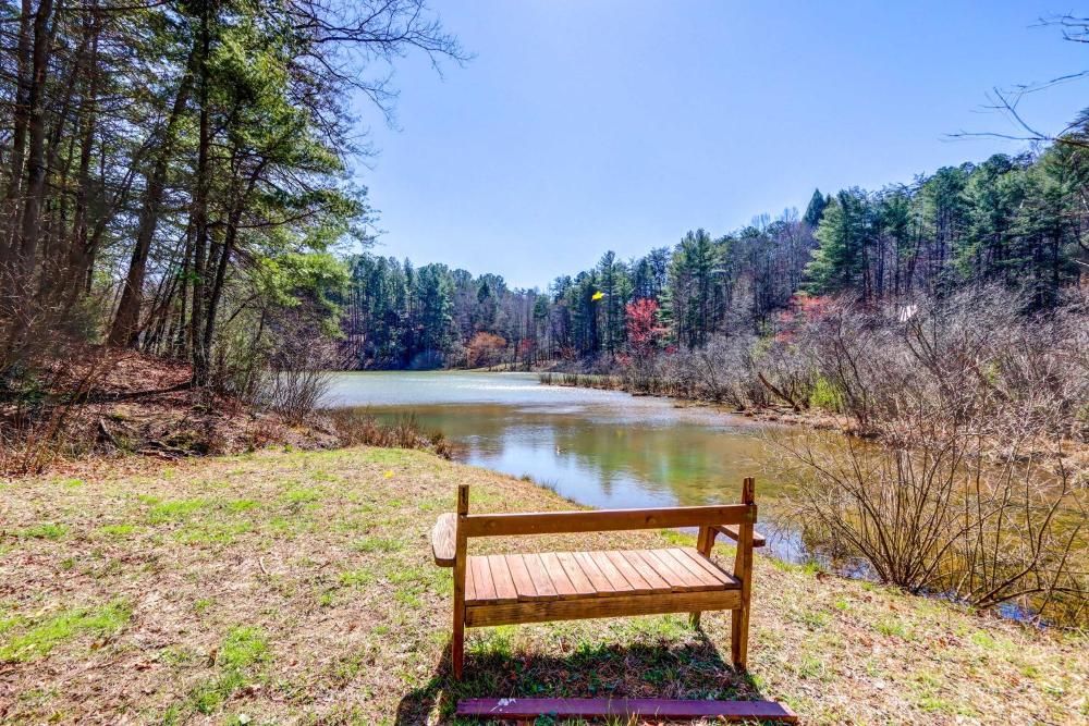 Lakefront Blue Ridge Cabin with Hot Tub!